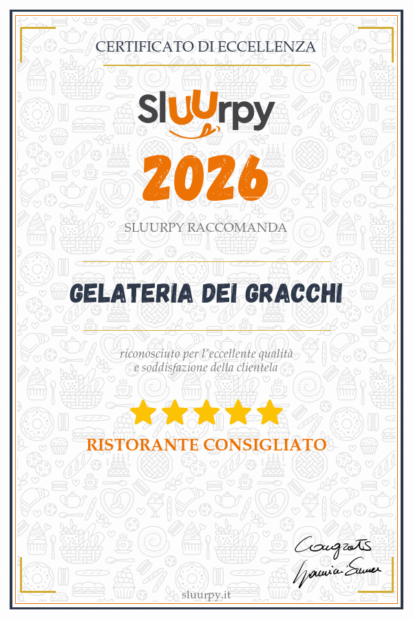 Certificato Eccellenza Classic 2026 Gelateria Dei Gracchi