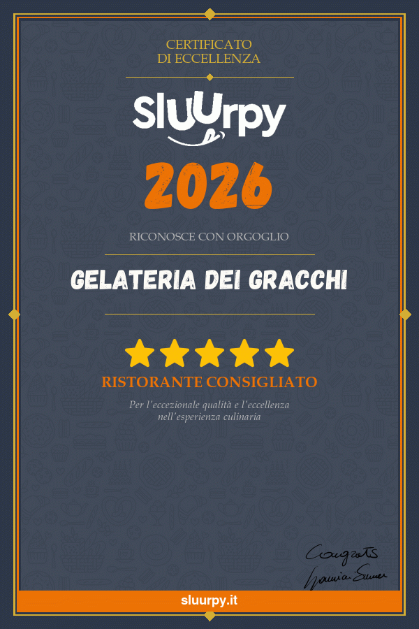 Certificato Eccellenza Dark 2026 Gelateria Dei Gracchi