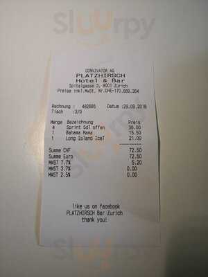 Platzhirsch Bar, Zürich