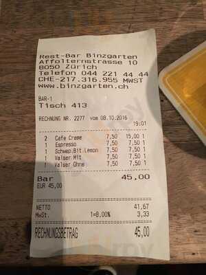Restaurant Binzgarten