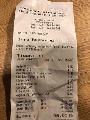 Paulaner Wirtshaus Im Europäischen Hof