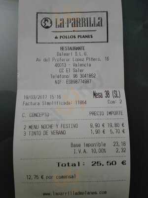La Parrilla De Pollos Planes - Cc El Saler