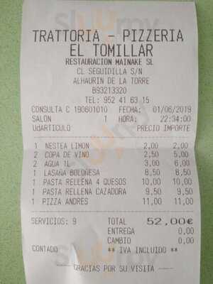 El Tomillar Trattoria Pizzeria