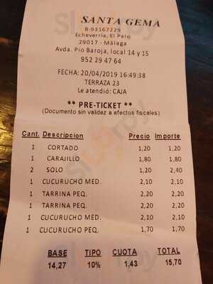 Heladería Santa Gema