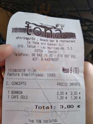 Tona Chiringuito Beach Bar & Restaurant