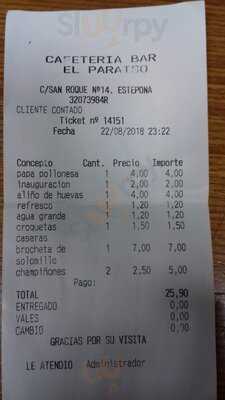 Bar Cafeteria El Paraiso