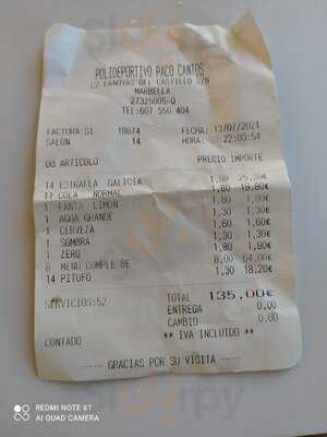 Bar Restaurante Polideportivo Paco Cantos