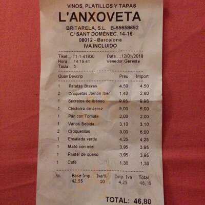 Restaurant L'anxova