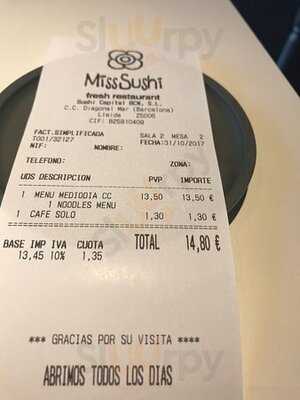 Miss Sushi Diagonal Mar Restaurante Japonés