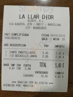 La Llar D'or Restaurant Cafeteria