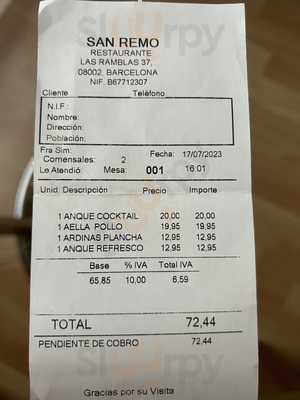 San Remo Restaurant And Pizzaria