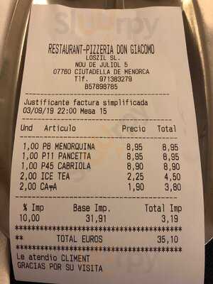Restaurante Pizzería Don Giacomo