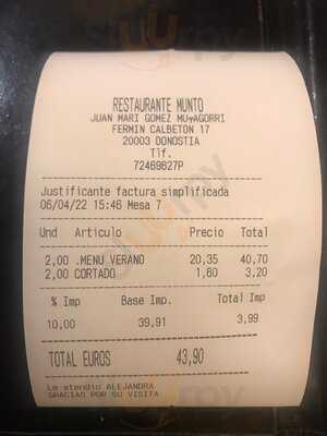 Bar Restaurante Munto