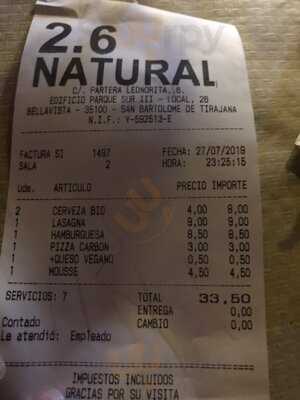 Natural 2.6 Comida Vegana Y Vegetariana