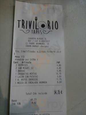 Trivilorio Raciones Y Tapas En Burgos