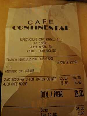 Cafe Continental Valladolid