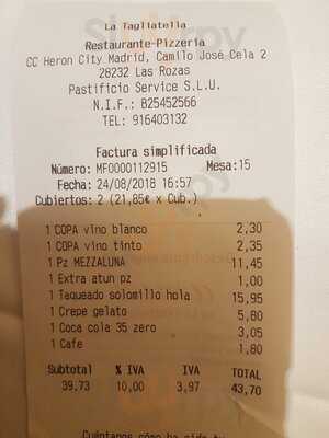 La Tagliatella Heron City, Paterna