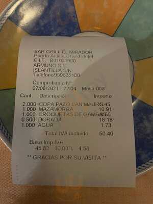 Restaurante El Mirador De Puerto Antilla