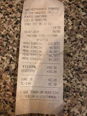 Bar Restaurante Paraíso