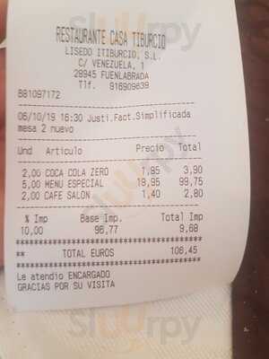 Restaurante Fuenlabrada Casa Tiburcio