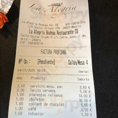 Bodega Restaurante La Alegria