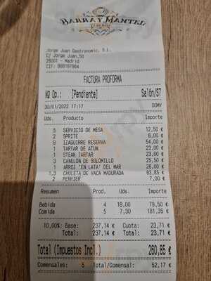 Taberna Barra Y Mantel