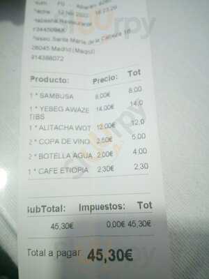 Restaurante Etíope Habesha