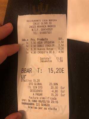 Bar Restaurante Casa Norika