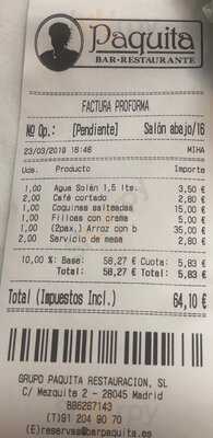 Paquita Bar Restaurante