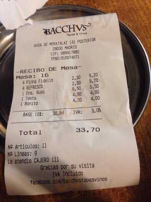 Bacchvs Tapas Y Vinos