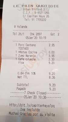 Le Pain Quotidien Capitán Haya