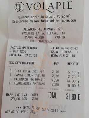 Taberna Del Volapié Paseo De La Castellana 124