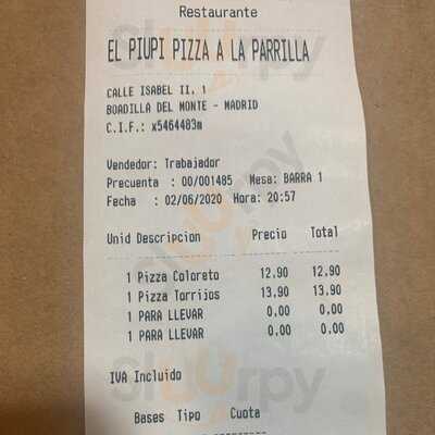 El Piupi Pizza A La Parrilla