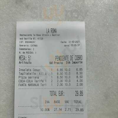 Restaurante Pizzería La Roma