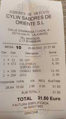 Sabores De Oriente Calpe