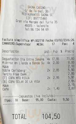 Saona Valencia - Casino De Agricultura