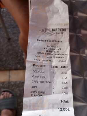 Cafeteria Bar Pico Ii