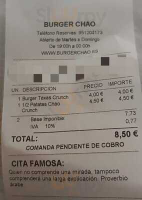Burguer Chao La Unión