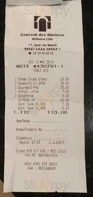 Couvent Des Minimes Restaurant