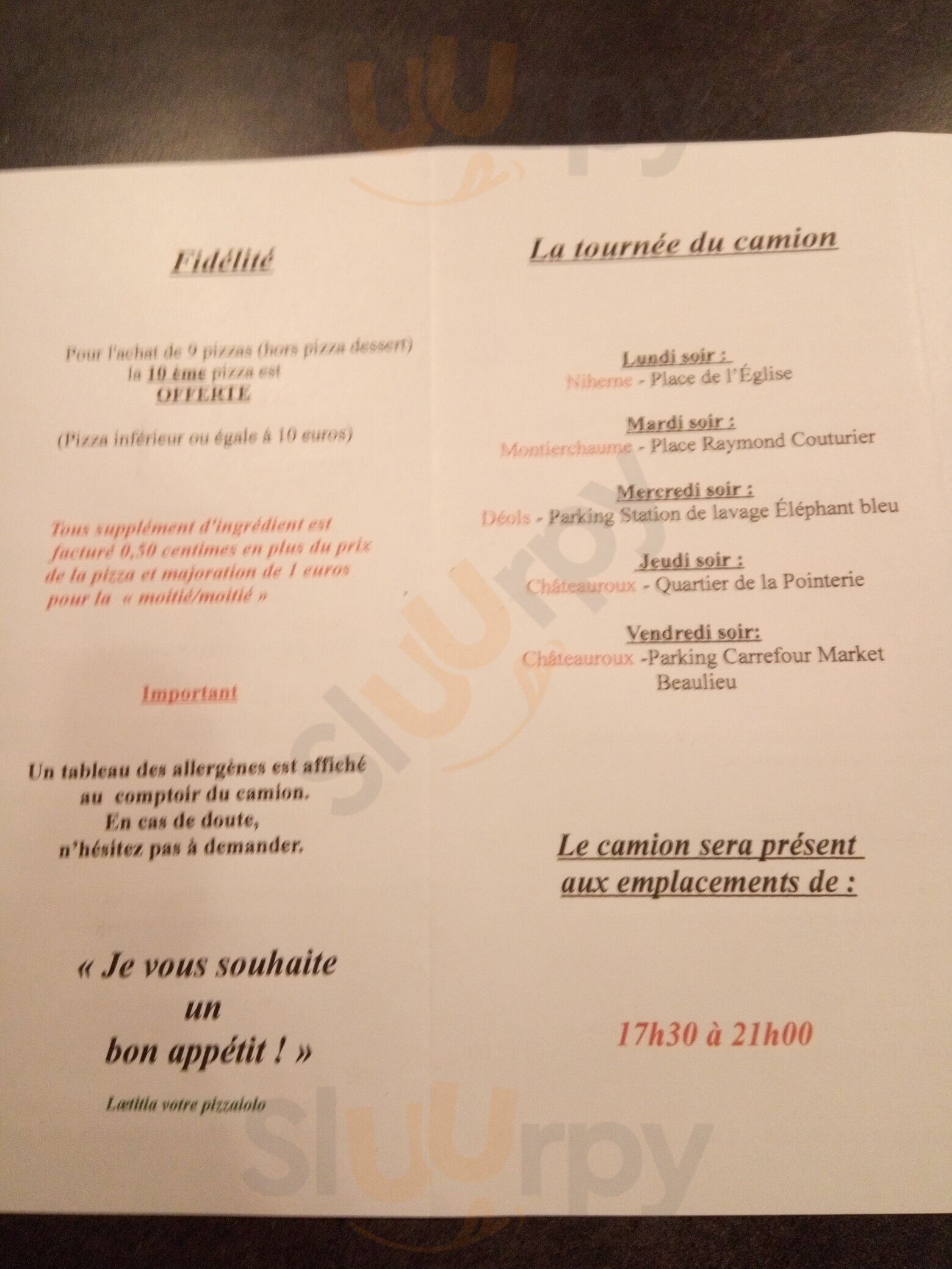 Camion Pizza Laetitia Châteauroux 
