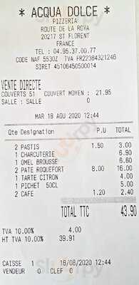 Restaurant Acqua Dolce Saint-florent 