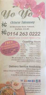 Yo Yo Chinese Takeaway