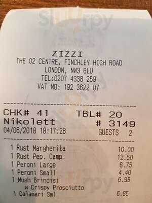 Zizzi - Finchley Rd O2 Centre