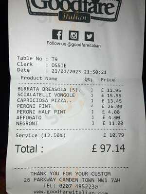 Goodfare Italian Restaurant