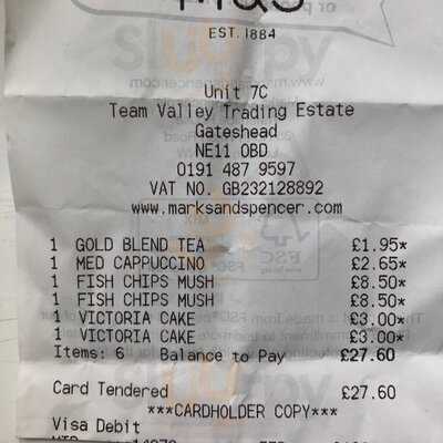 Marks And Spencer's Cafe Team Valley