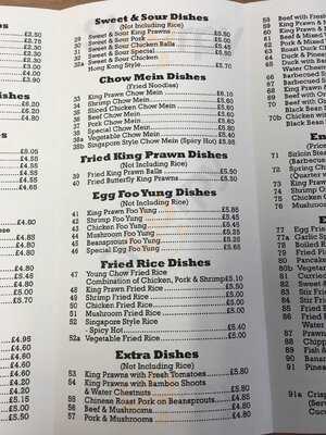 Lee Wong, Huntingdon - 69 Ermine Street - Menu and Prices