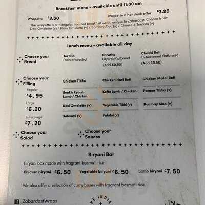 Zabardast The Indian Wrap Company, Canary Wharf