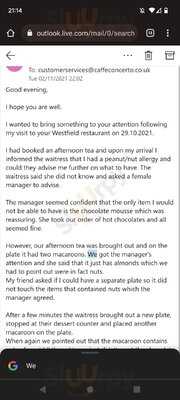 Caffe Concerto - Westfield