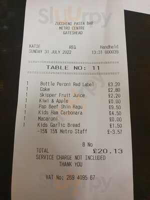 Zucchini Pasta Bar Metrocentre