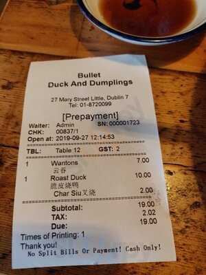 Bullet Duck & Dumplings